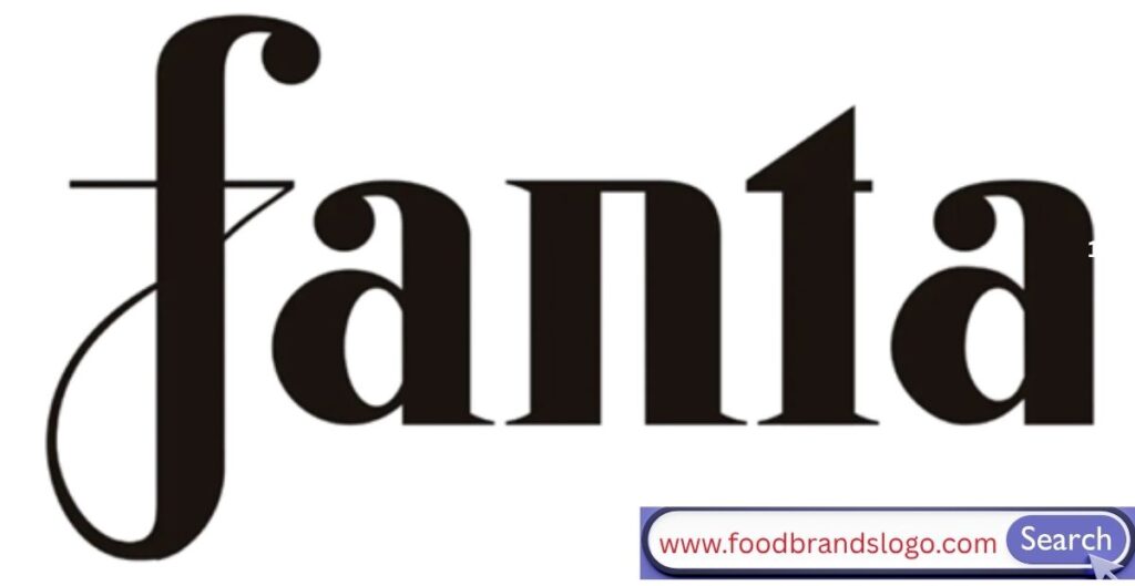 Vintage Fanta logo from 1940–1962 showing the original black-and-white wordmark during its wartime origins in Germany.