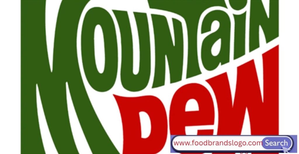 Mountain Dew logo from 1969 to 1980 showing bold italic text during PepsiCo rebranding phase