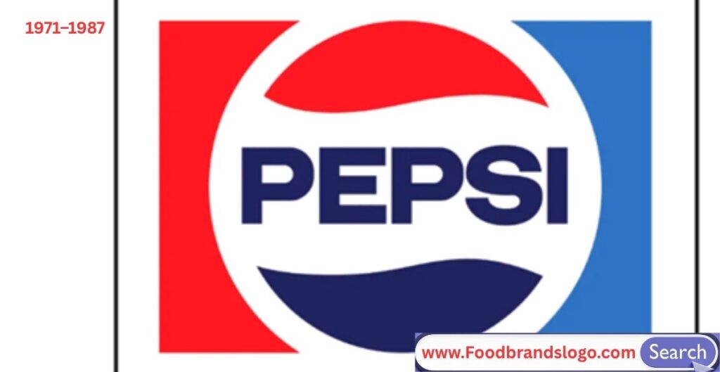 Classic 1971–1987 Pepsi logo with bold sans-serif font and red, white, blue globe symbol used in vintage branding