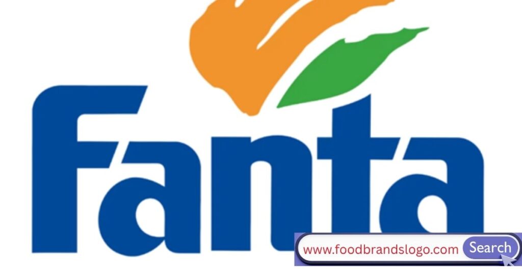 Fanta logo 1995 to 1997 compact design with orange and green fruit elements representing fresh citrus branding