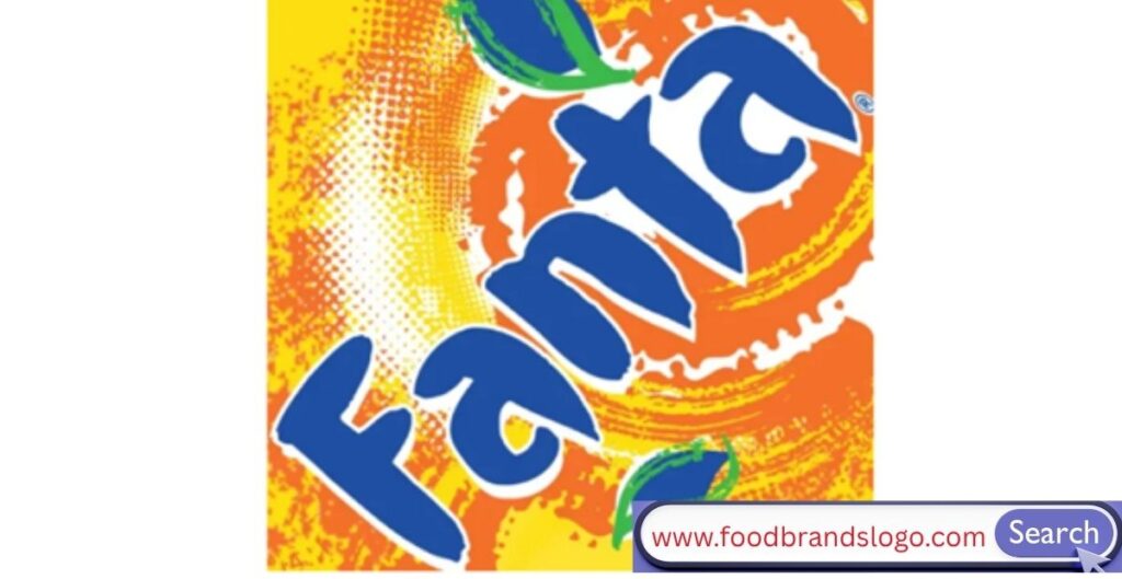 Fanta logo 2000 to 2004 with bubble and splash design in vibrant orange and blue colors representing youth and energy