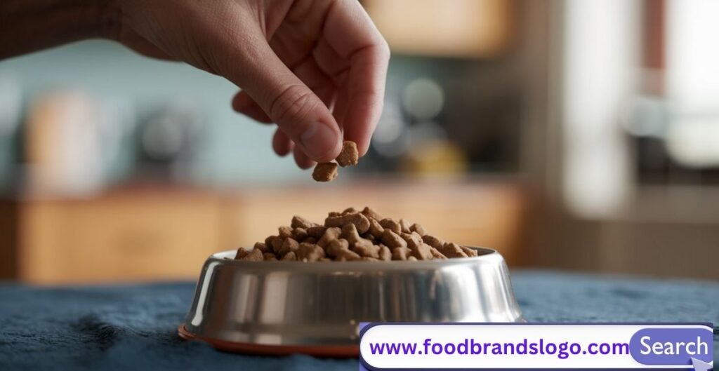 Close-up of a labeled cat food can beside human food ingredients, raising the question is cat food human-grade